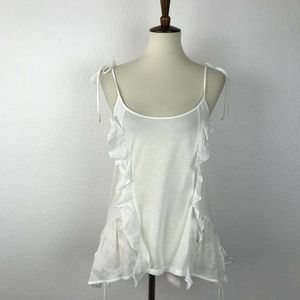 Chelsea 28 Linen Blend Ruffed Tank Top